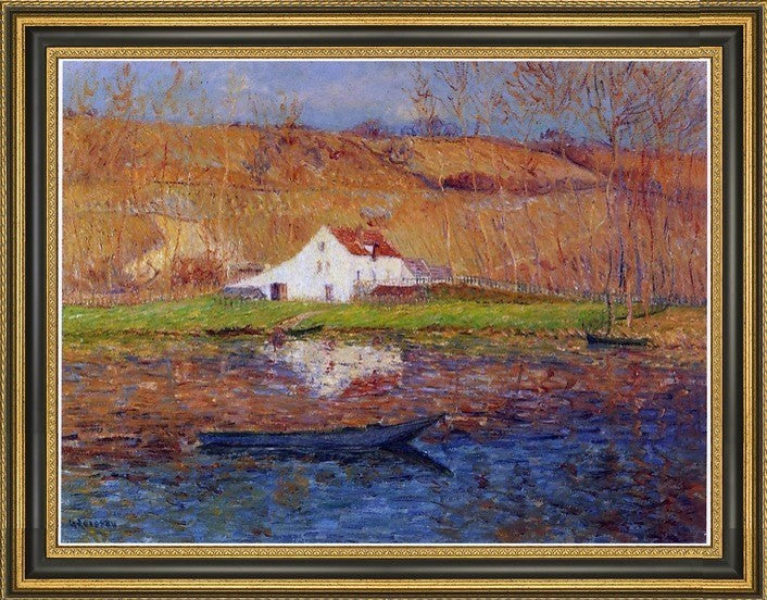 Gustave Loiseau by the Loing River Framed Premium Canvas Print, 21"x28"