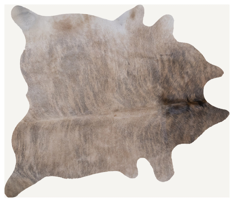 Natural Kobe Cowhide Rug, 6'x7', Light Brindle