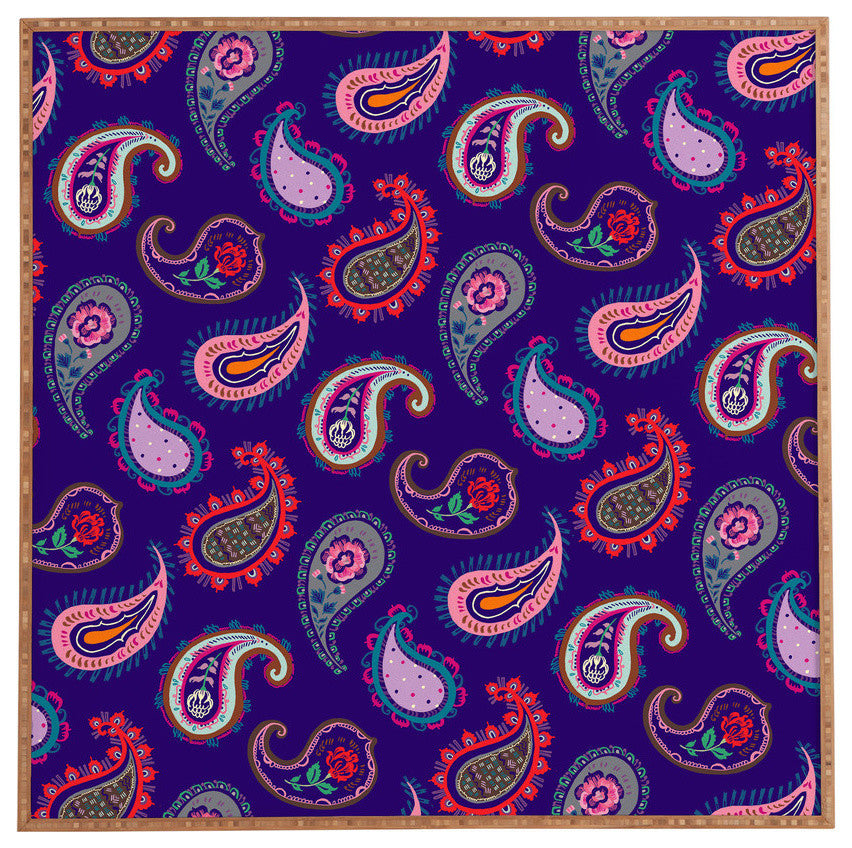 Deny Designs Pimlada Phuapradit Purple Paisleys Framed Wall Art