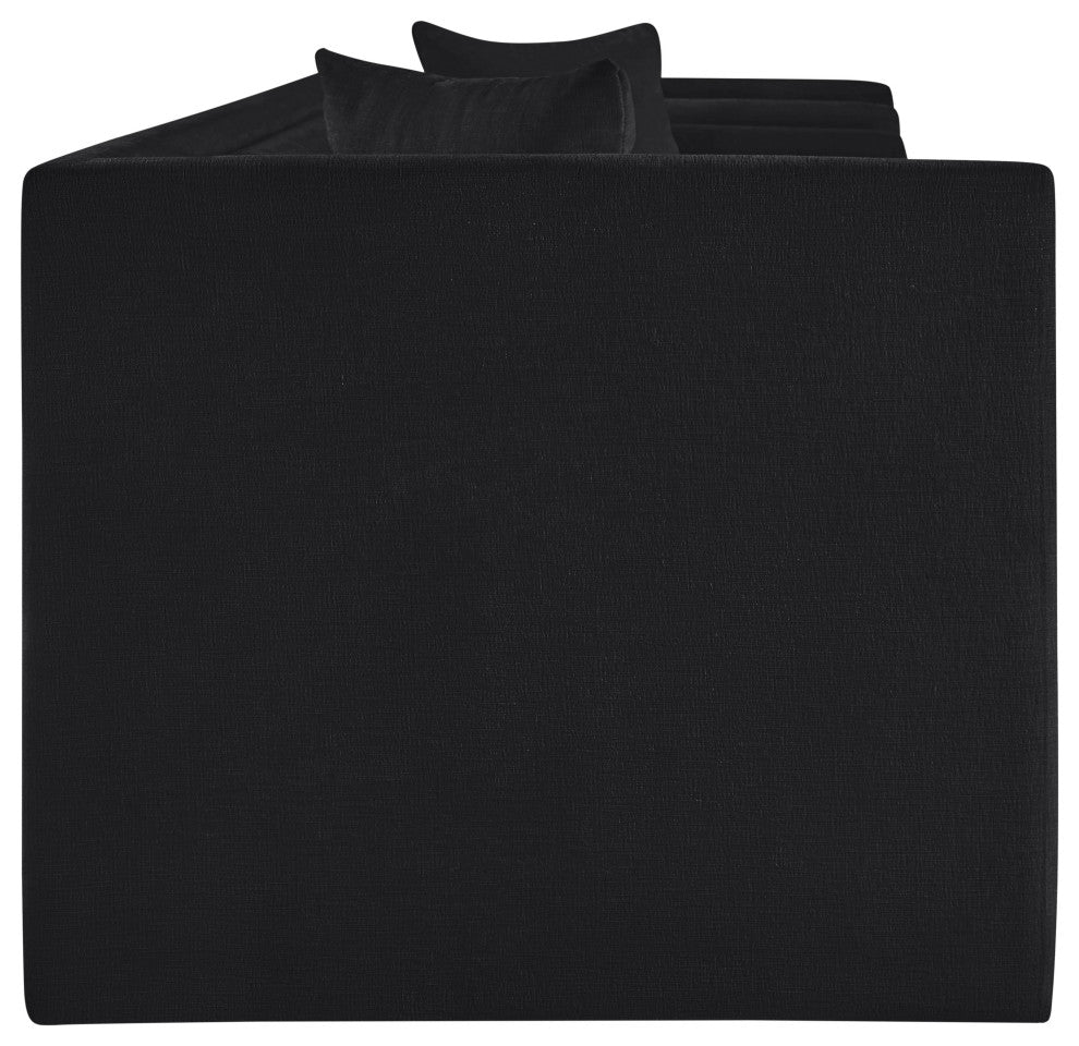 Everett Upholstered Sofa, Black, Chenille Fabric