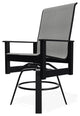 Leeward Sling Balcony Height Outdoor Swivel Armchair, Alloy/Black