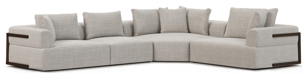 Warner Gray 3-Piece Sofa Set With Corner-Piece