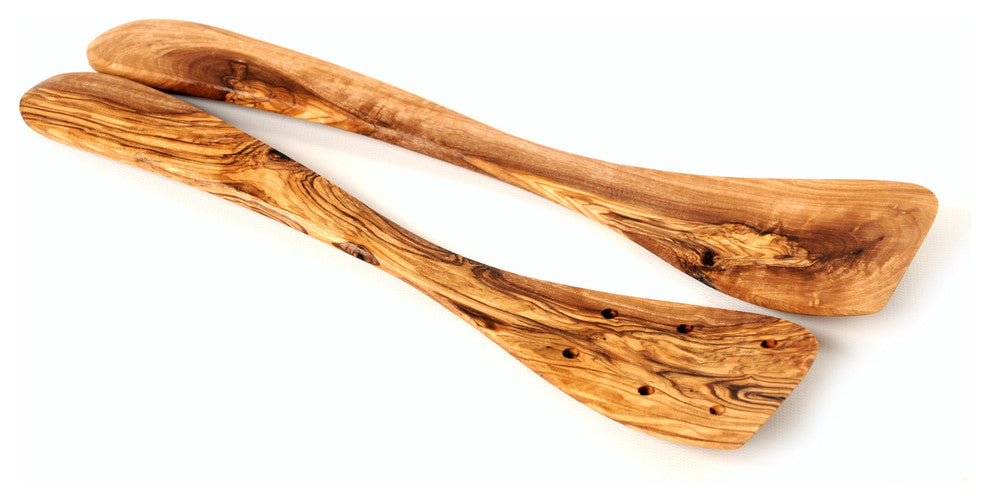 Handmade Olive Wood Utensil Spatula, Set of 2