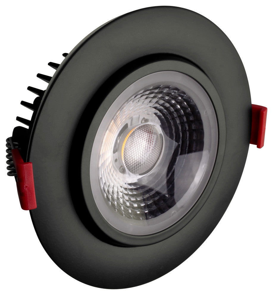 4" LED Gimbal Recessed Downlight, Black, 2700k