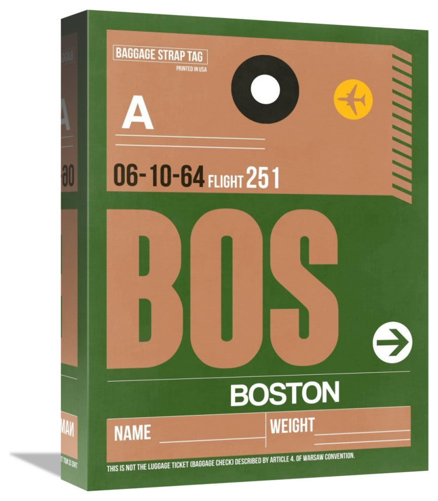 "BOS Boston Luggage Tag 1" Fine Art Print