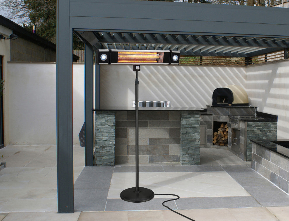 Infrared Electric Outdoor Heater, Freestanding With Led and Remote