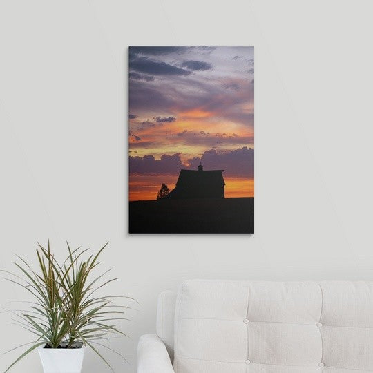 "Barn at Sunset " Canvas Art, 16"x24"x1.25"