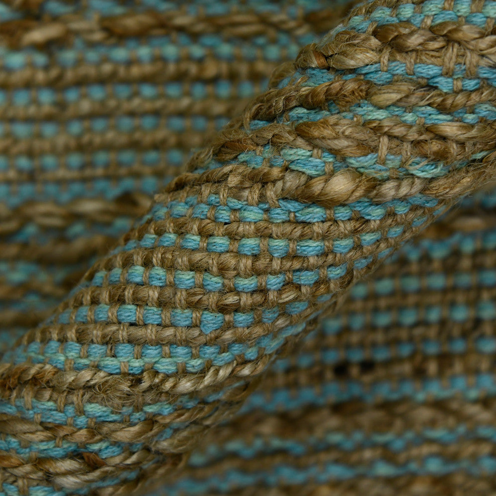 Naturals Sinclair Area Rug, Aqua, 8' x 10', Striped