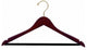 Wooden Suit Hanger With Velvet Bar, Walnut/Brass Finish, Box of 100