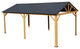 12x20ft Hardtop Gazebo, Galvanized Steel Gable Roof Gazebo Pergola