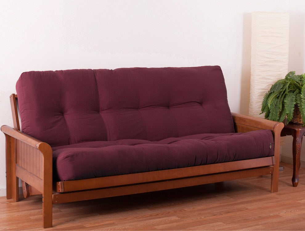 Blazing Needles Renewal 10" Twill Full Futon Mattress, Burgundy