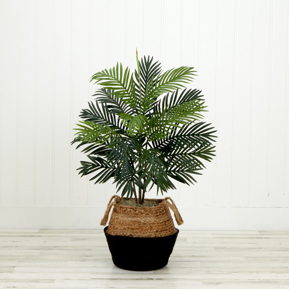 3ft. Artificial Areca Palm Tree with Handmade Jute & Cotton Basket DIY KIT
