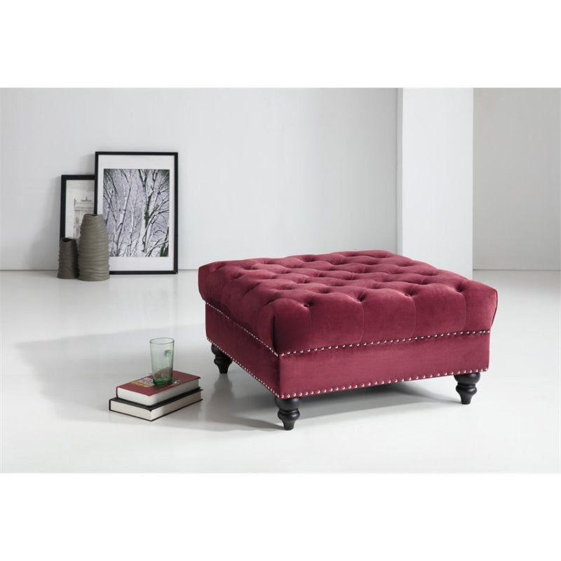 Nola Ottoman, Burgundy