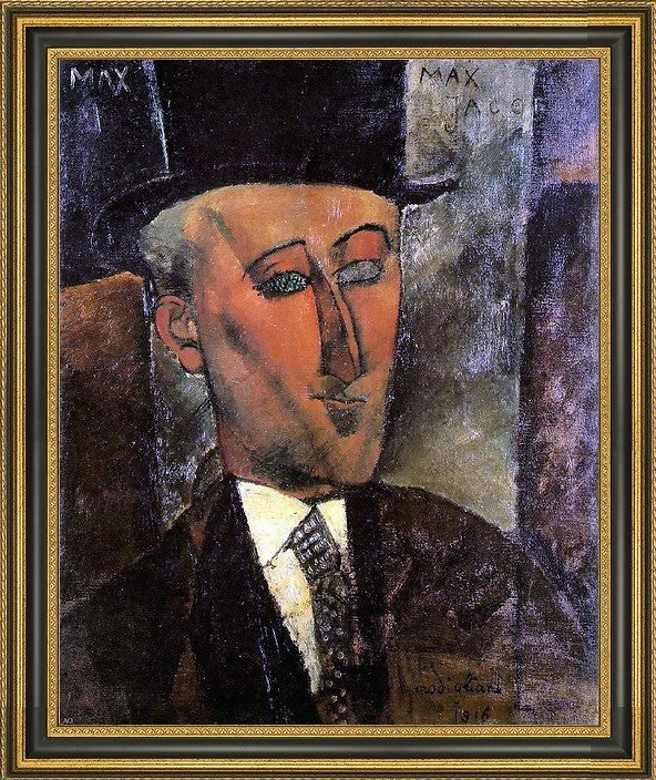 Amedeo Modigliani Portrait of Max Jacob - 20" x 25" Framed Premium Canvas Print
