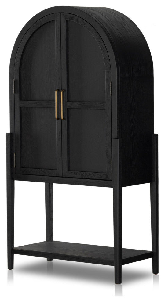 Tolle Bar Cabinet Drifted Matte Black Veneer, Drifted Oak Veneer, Matte Black