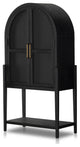 Tolle Bar Cabinet Drifted Matte Black Veneer, Drifted Oak Veneer, Matte Black