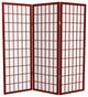 4' Tall Window Pane Shoji Screen, Rosewood, 3 Panels