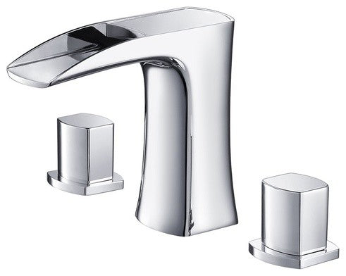 Opulento White Modern Double Sink Bathroom Vanity, Faucet FFT3076CH