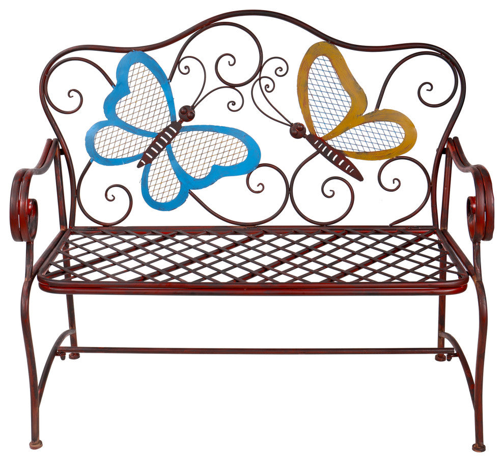 45" x 23" Outdoor 2-Person Butterfly Garden Bench