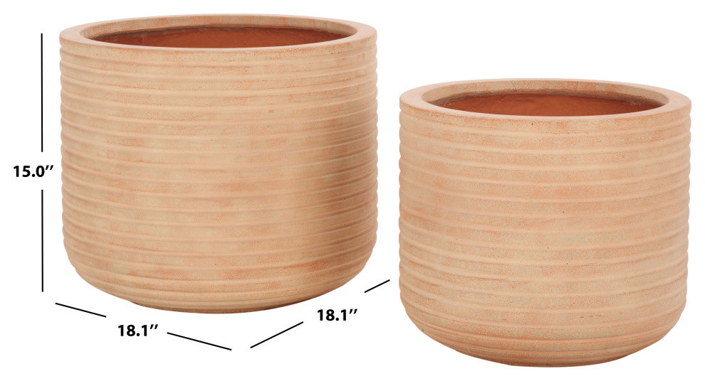 Safavieh Indoor-Outdoor Nardo Planter Pot, Set of 2, Terracotta