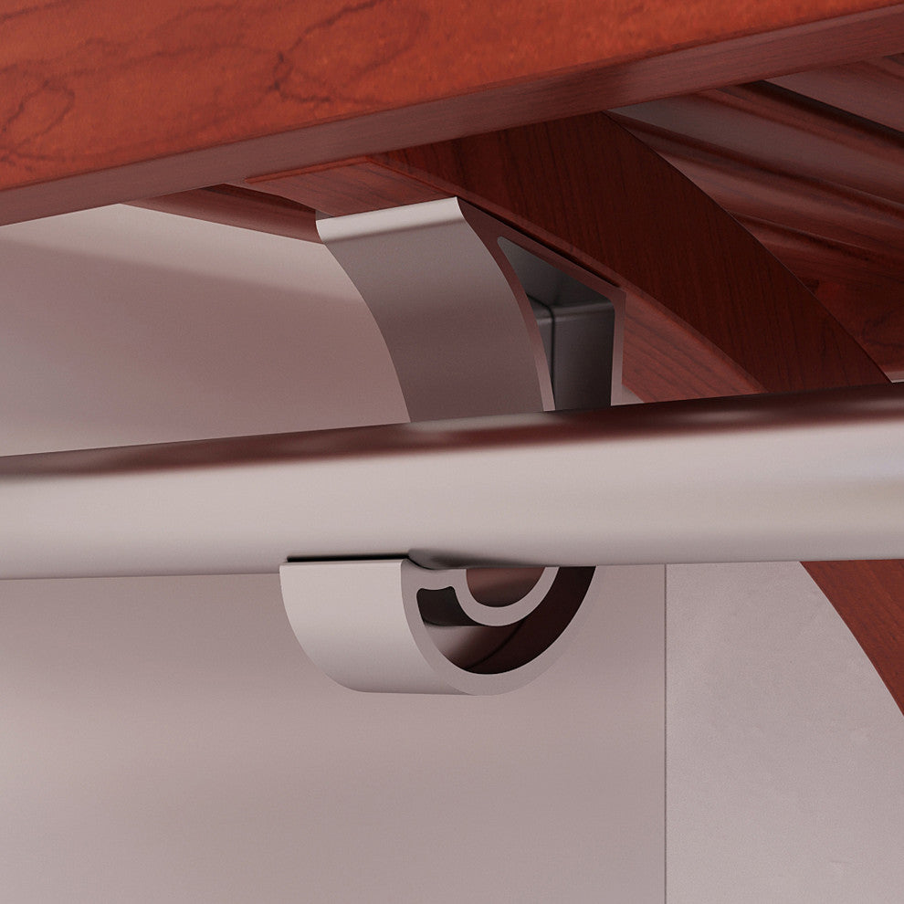 Solid Wood Walk-In Closet Organizer with 6-Drawers and 2-Doors, Red Mahogany