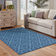 Madelina Lattice Navy and Blue Indoor or Outdoor Area Rug, 6'7"x9'6"