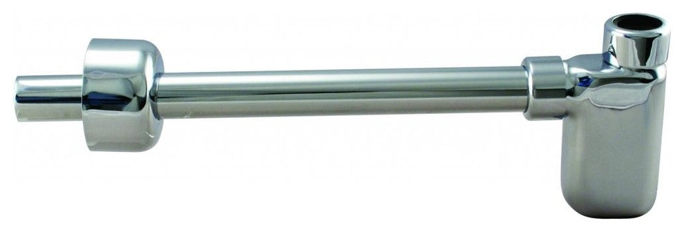 1.25" X 1.25" Flat Euro Trap With High Box Flange In Polished Chrome