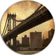 Dark Manhattan Bridge, Photo Disc Metal Wall Art, 11"