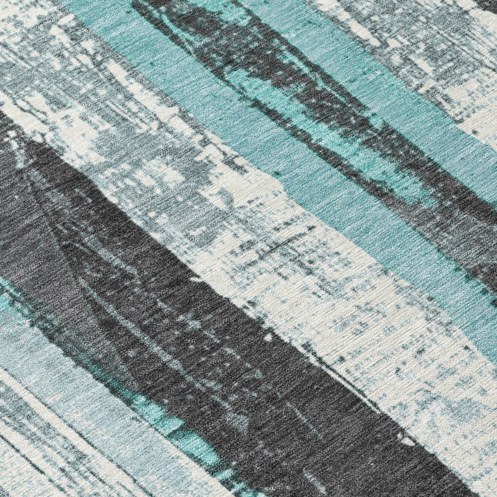 Machine Washable Indoor/Outdoor Chantille ACN1872 Teal 3' x 5' Rug