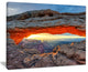 "Sunrise At Mesa Arch in Canyon Lands" Large Flower Canvas Wall Art, 20"x12"
