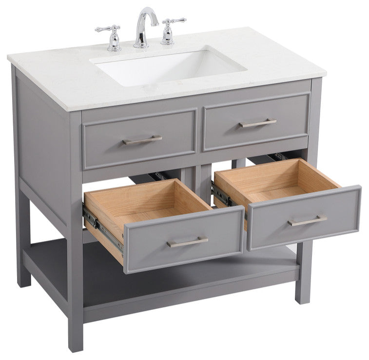 Home Living 36" Single Bathroom Vanity, Gray