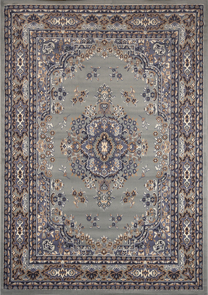 Home Dynamix Premium Sakarya Area Rug 5'2"x7'4", Border Silver