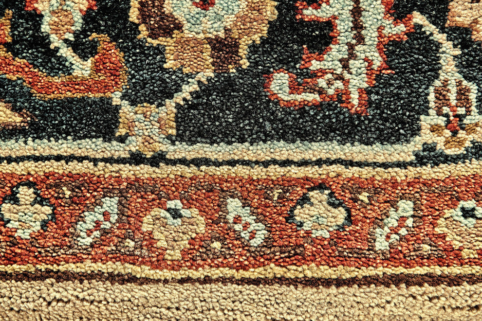 Weave & Wander Alden Rug, Camel/Black, 7'9"x9'9"