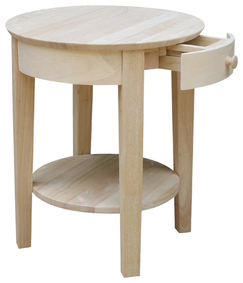 International Concepts Solid Wood Philips End Table, Unfinished