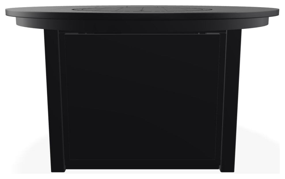 42" Marine Grade Fire Table with Propane Shelf, Black/Black