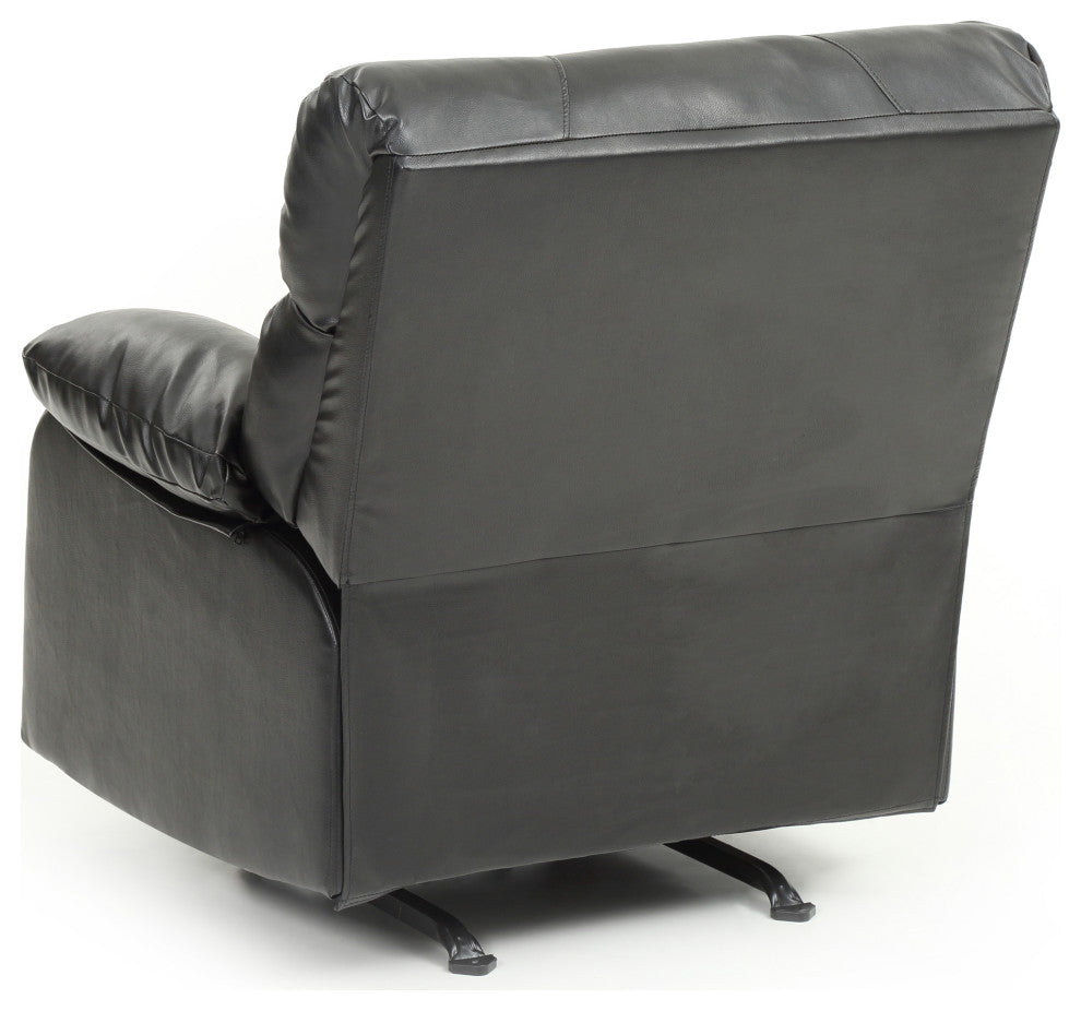 Clarke Rocker Recliner, Black/Faux Leather