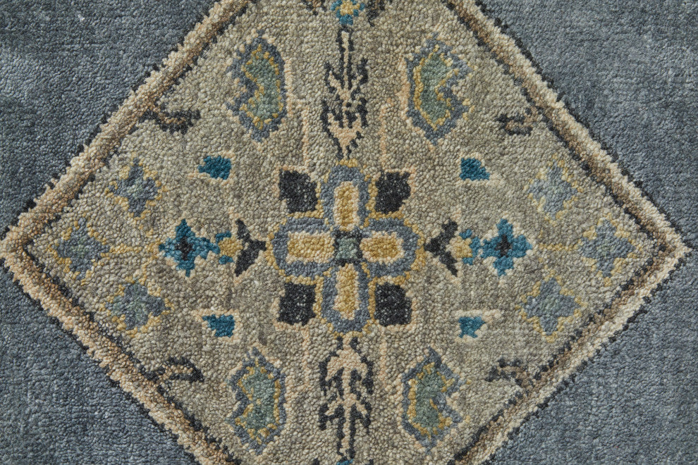 Weave & Wander Alden Rug, Dark Blue/Gray, 5'6"x8'6"