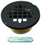 Brass Body Compression Shower Drain With Grid In Powder Coated Flat Black