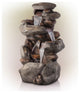 40" Tall Outdoor 4-Tier Rock Water Fountain with LED Lights