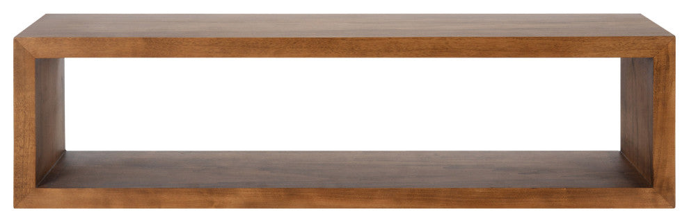 Holt Wood Wall Shelf, Rustic Brown 30x8
