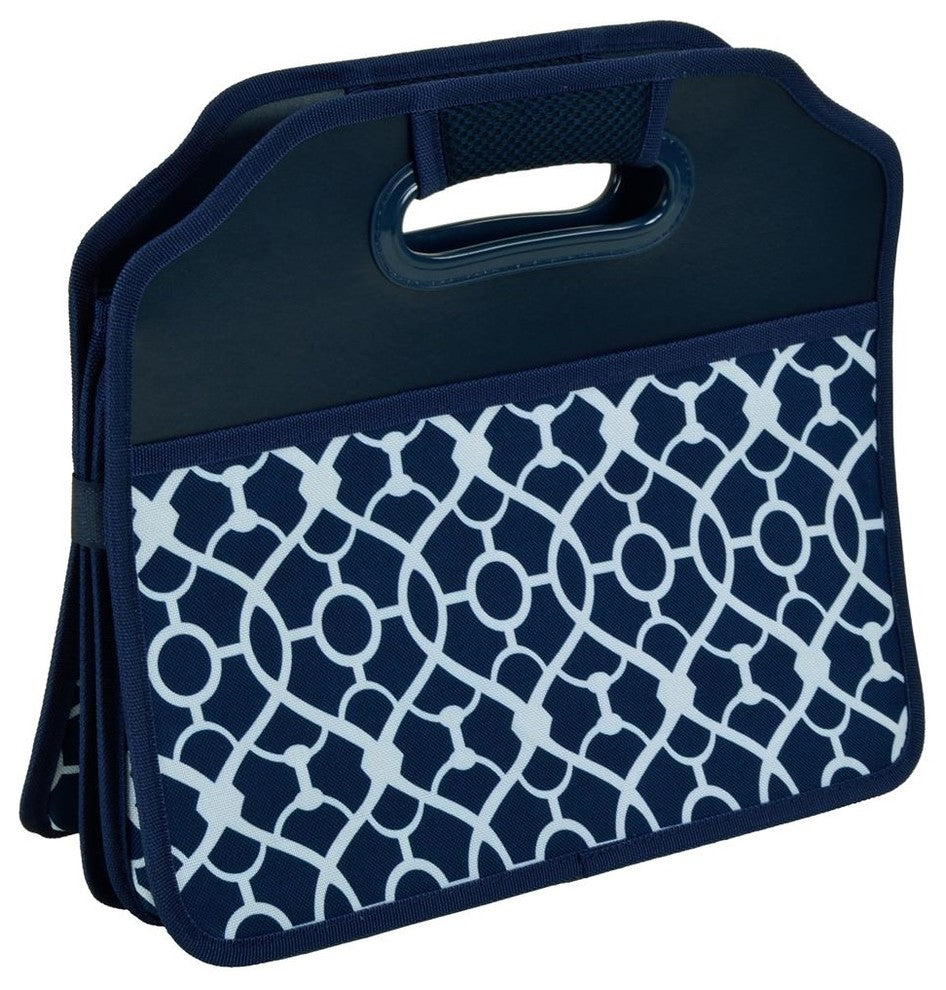 Collapsible Trunk Organizer, Trellis Blue