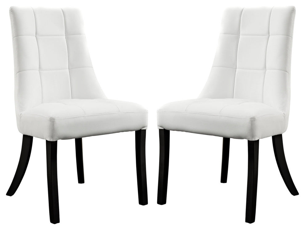 White Noblesse Vinyl Dining Chair Set of 2