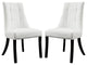 White Noblesse Vinyl Dining Chair Set of 2