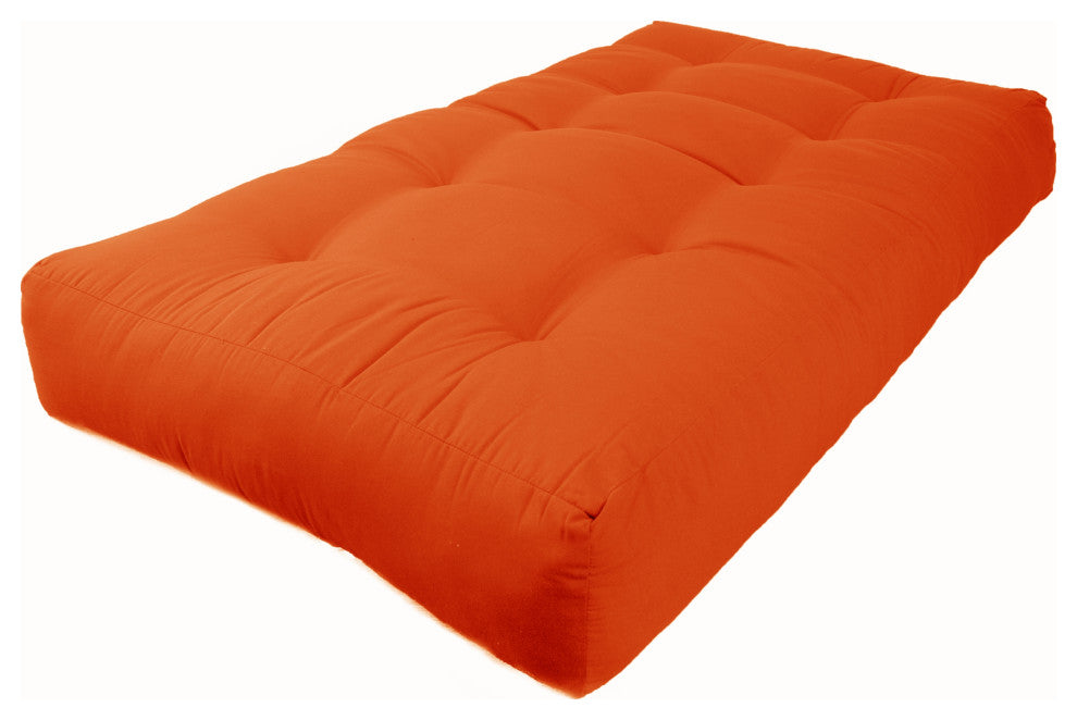 Blazing Needles Renewal 9" Twill Twin Futon Mattress, Tangerine Dream