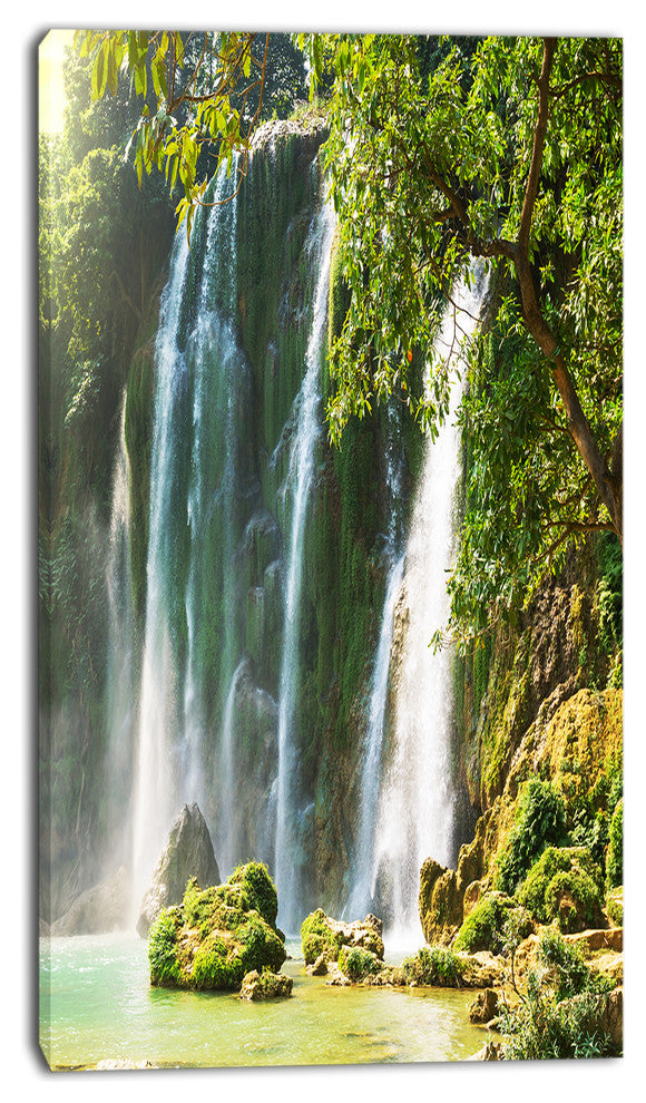 Detian Waterfall in Vietnam, Oversized Landscape Canvas Art, 16"x32"