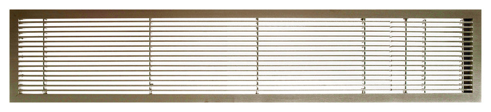 AG10 6"x42" Aluminum Fixed Bar Air Vent Grille With Door, Antique Bronze Finish