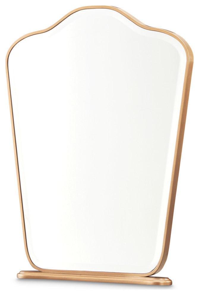 Camellia Field Vanity Mirror, Antique Gold