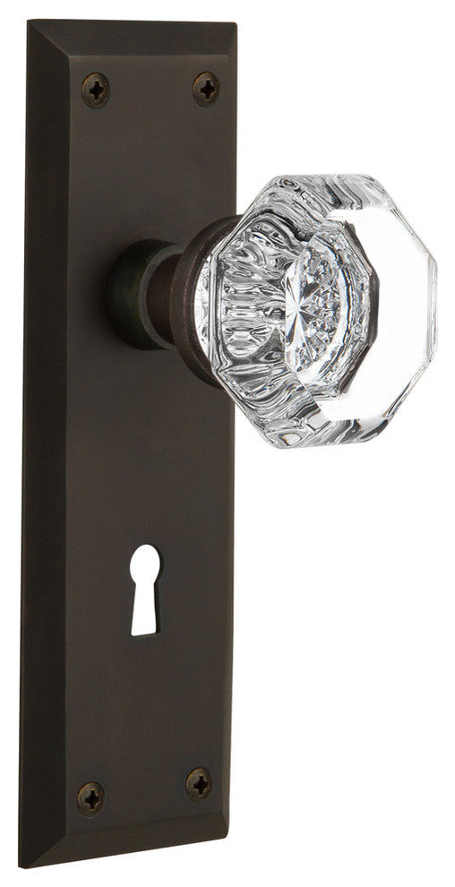 New York Plate Passage Waldorf Knob, Oil Rubbed Bronze