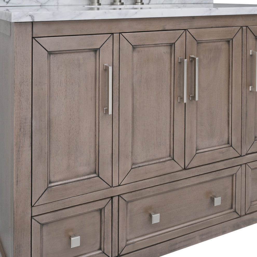 Avanity Everette 42" Vanity Combo in Gray Oak and Carrara White Marble Top