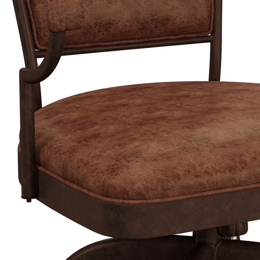 Hillsdale Bridgetown Tilt Base Metal Swivel Stool, Aged Bronze, Bar Height